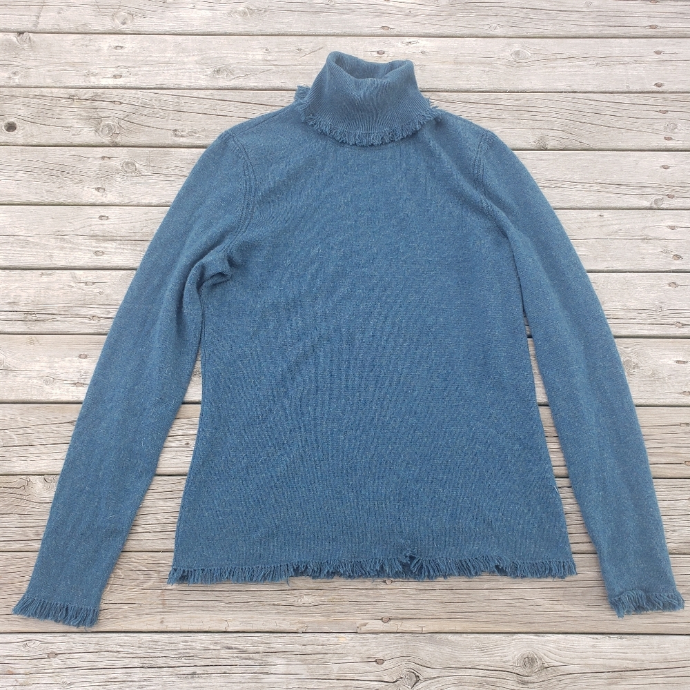 Teal Magaschoni cashmere turtleneck sweater